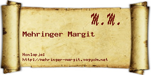 Mehringer Margit névjegykártya